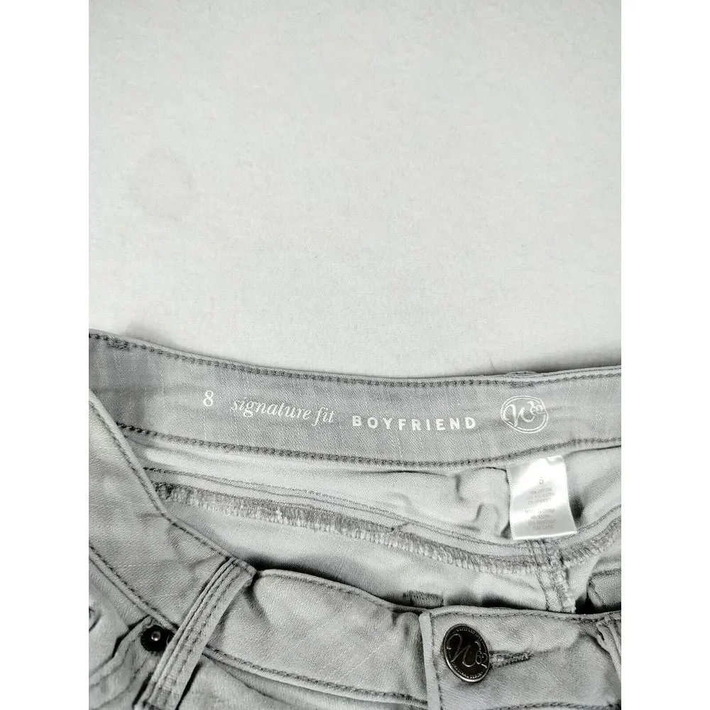 Dress‎ Barn N62 Jeans Women's 8 Grey Boyfriend Signature Fit Mid Rise Stretchy